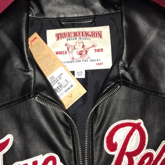 True religion varsity styled leather jacket - Picture 2 of 2